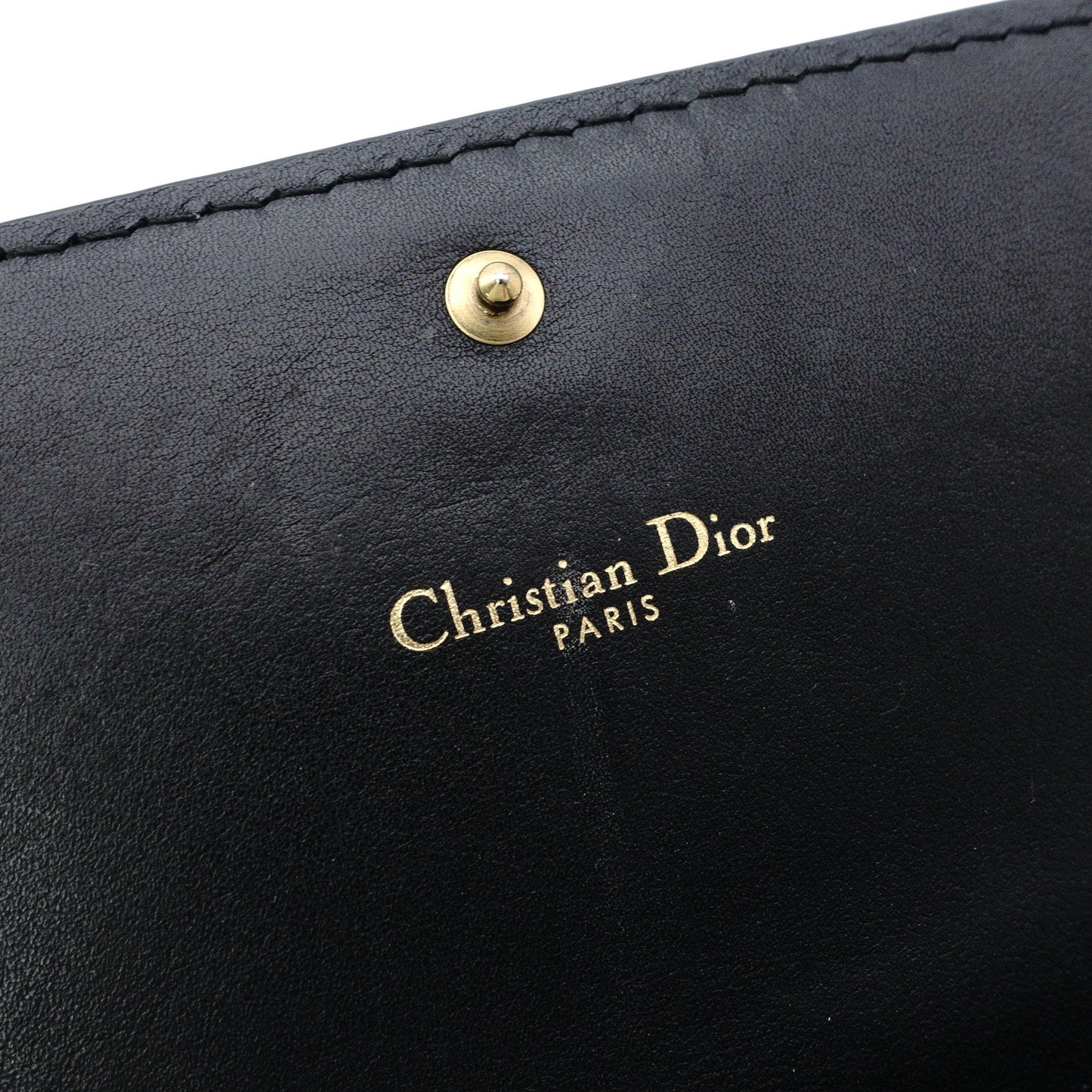 Christian Dior J'ADIOR Wallet Chain, Leather, Black, Crossbody, Gold Hardware
