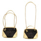 CHANEL Chevron V-Stitch Chain Shoulder Bag Black × Gold Leather Crossbody 7-9-592
