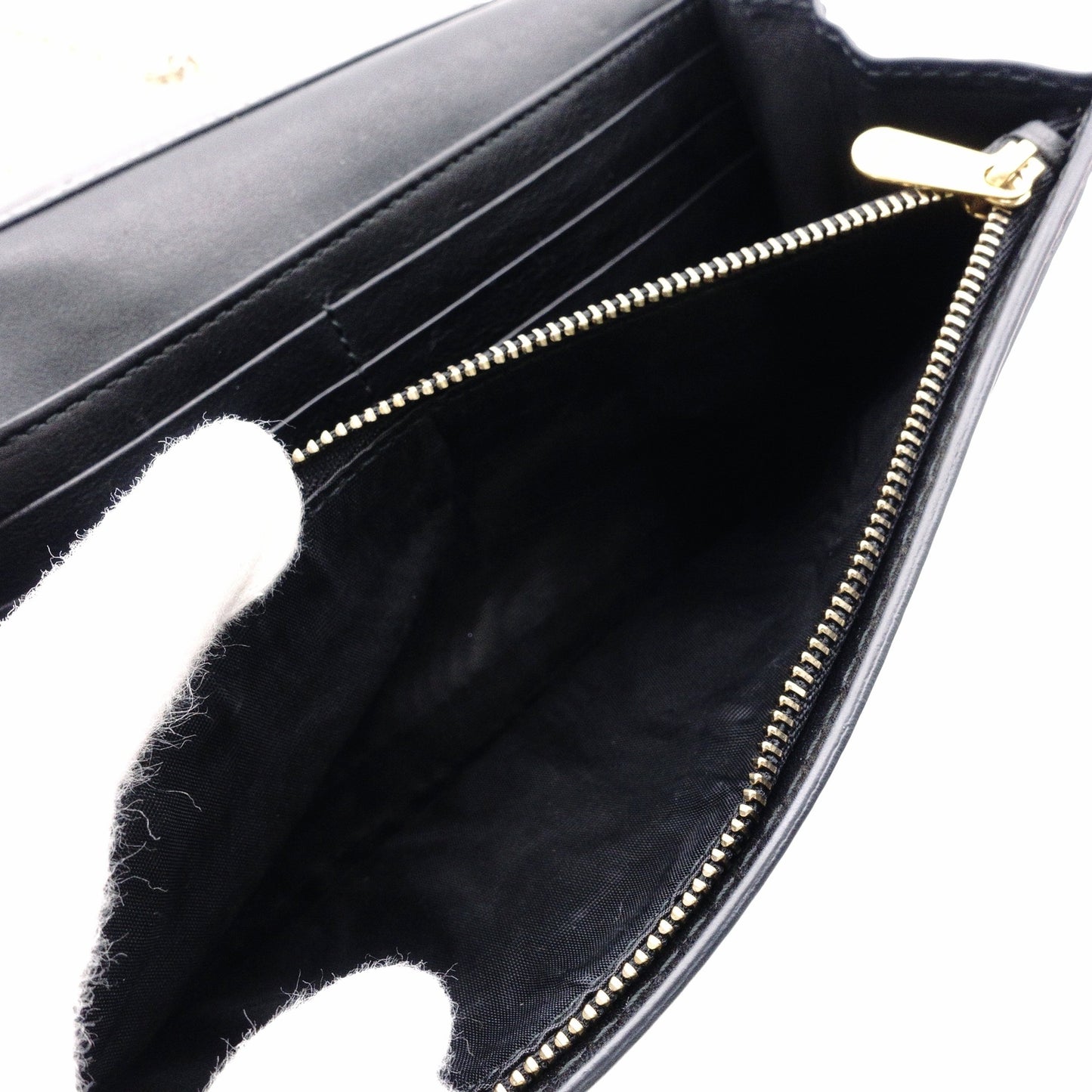 Christian Dior J'ADIOR Wallet Chain, Leather, Black, Crossbody, Gold Hardware