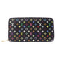 LOUIS VUITTON Zippy Wallet Monogram Multicolor Long Wallet PVC/Leather Black-Toned Wallet