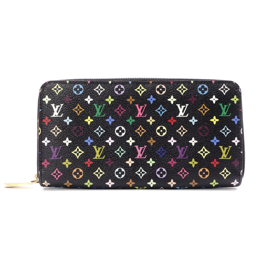 LOUIS VUITTON Zippy Wallet Monogram Multicolor Long Wallet PVC/Leather Black-Toned Wallet