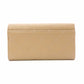 CHANEL Lambskin Matelassé Long Wallet, Leather, Beige, Gold Hardware