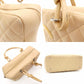CHANEL Cambon Line Bowling Bag Beige Leather CC Logo Handbag Silver Hardware R8020047