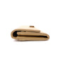 CHANEL Lambskin Matelassé Long Wallet, Leather, Beige, Gold Hardware
