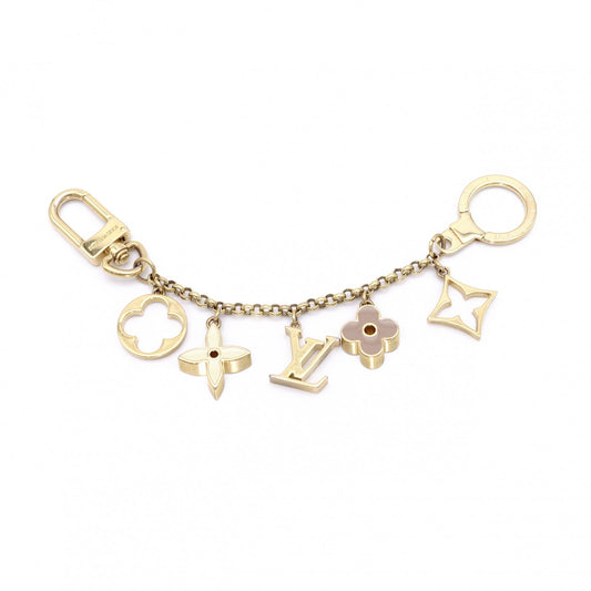 LOUIS VUITTON Monogram Fleur de Monogram Charm, Metal, Gold