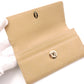 CHANEL Lambskin Matelassé Long Wallet, Leather, Beige, Gold Hardware