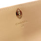 CHANEL Lambskin Matelassé Long Wallet, Leather, Beige, Gold Hardware