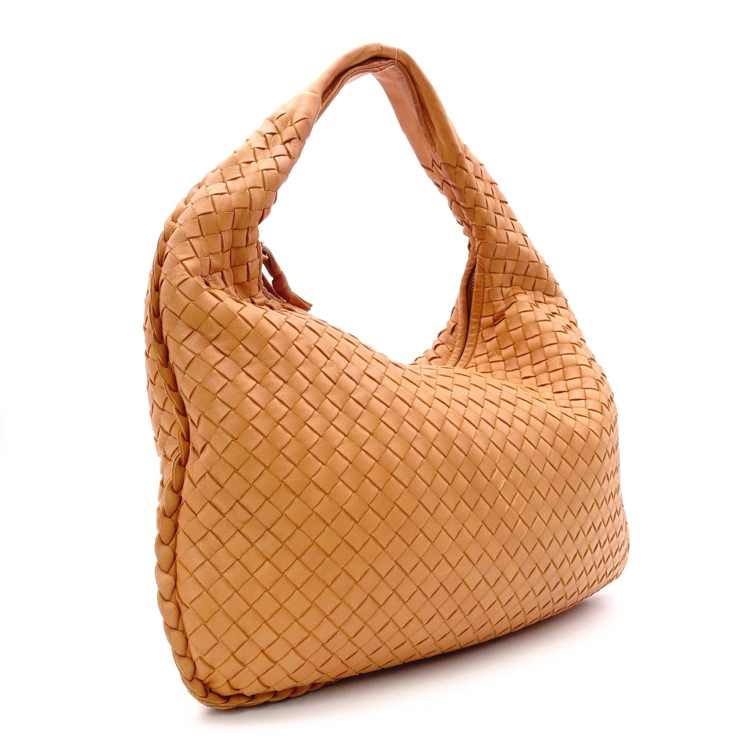 Bottega Veneta Intrecciato Shoulder Bag, Leather, Orange, Hobo