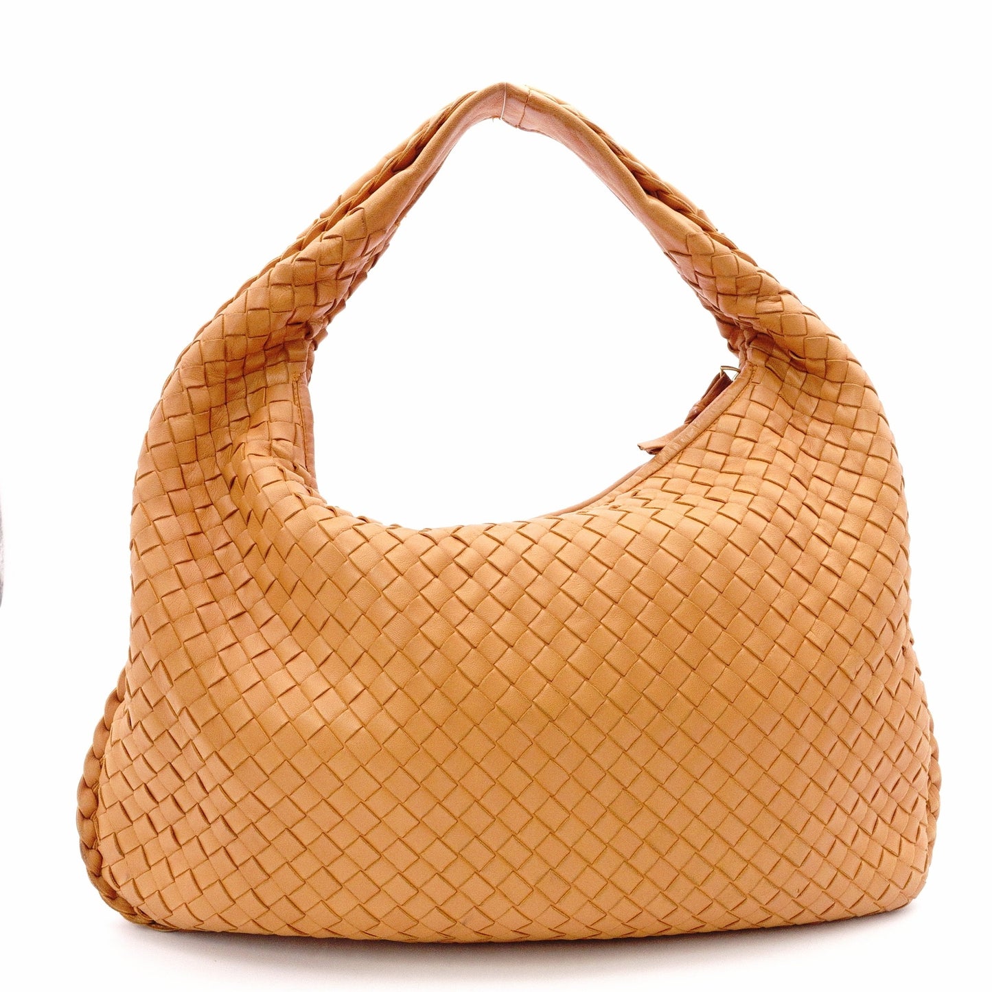 Bottega Veneta Intrecciato Shoulder Bag, Leather, Orange, Hobo