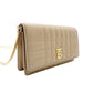 Burberry Laura TB Logo Chain Shoulder Bag Beige Leather Gold Hardware 7-11-606