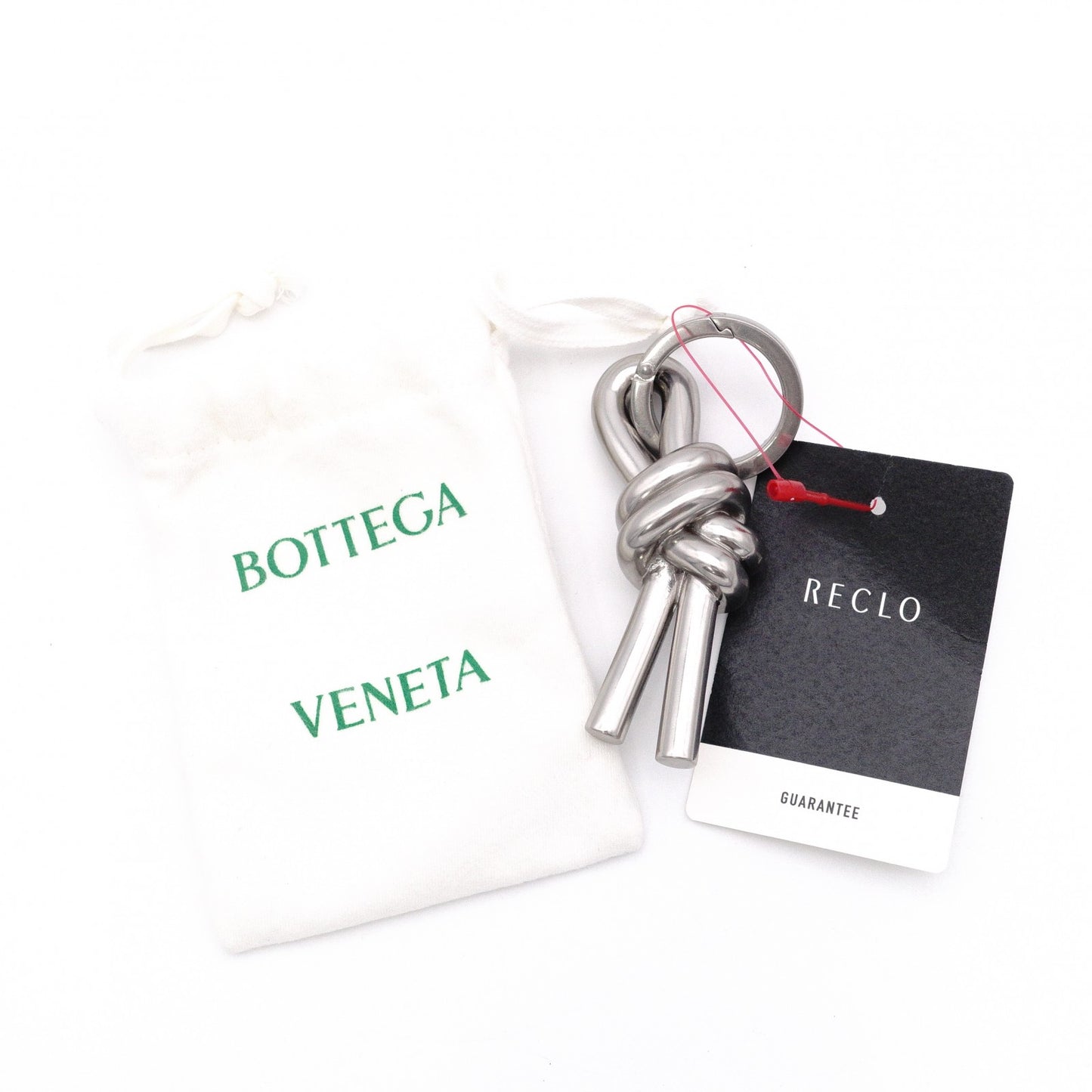 Bottega Veneta Argento Vibrato Charm Metal Silver Keyring Key Charm