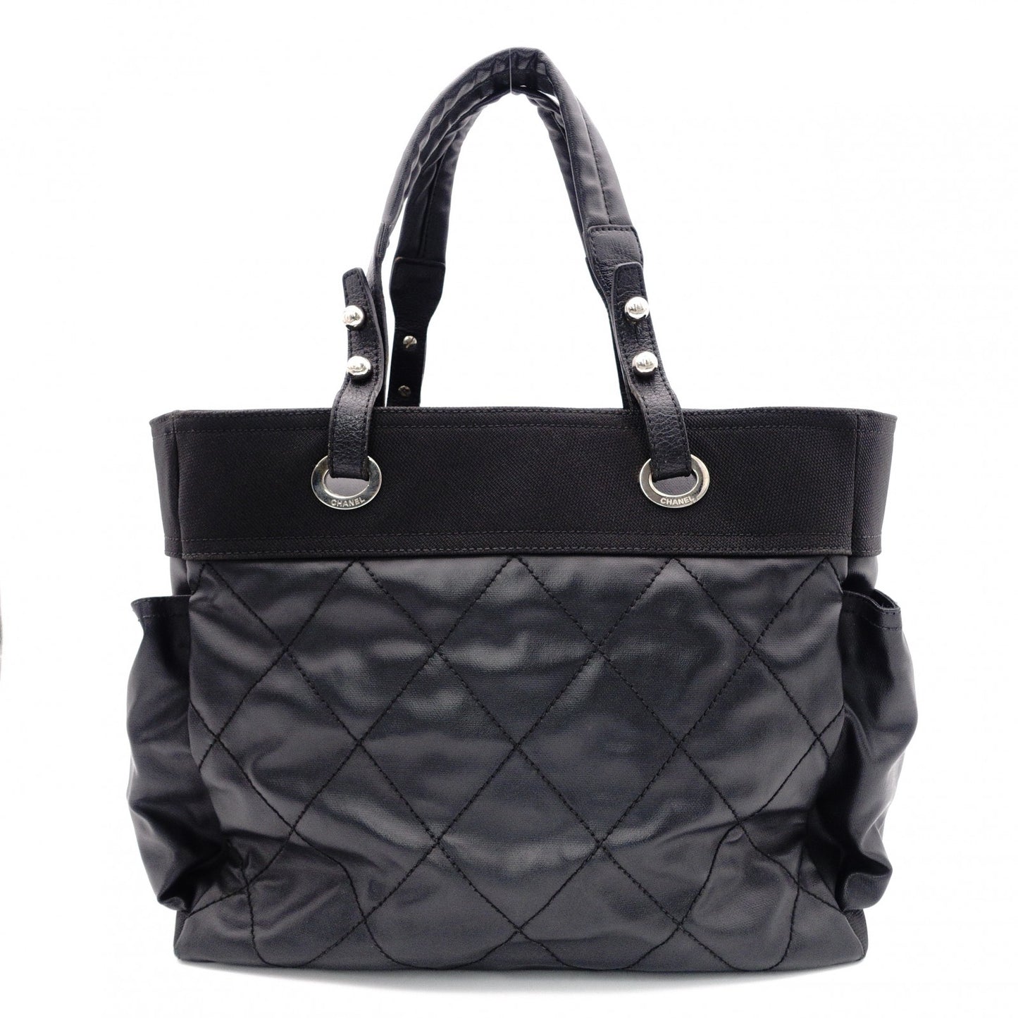 CHANEL Tote Bag GM Paris-Biarritz Handbag, Leather and Canvas, Black