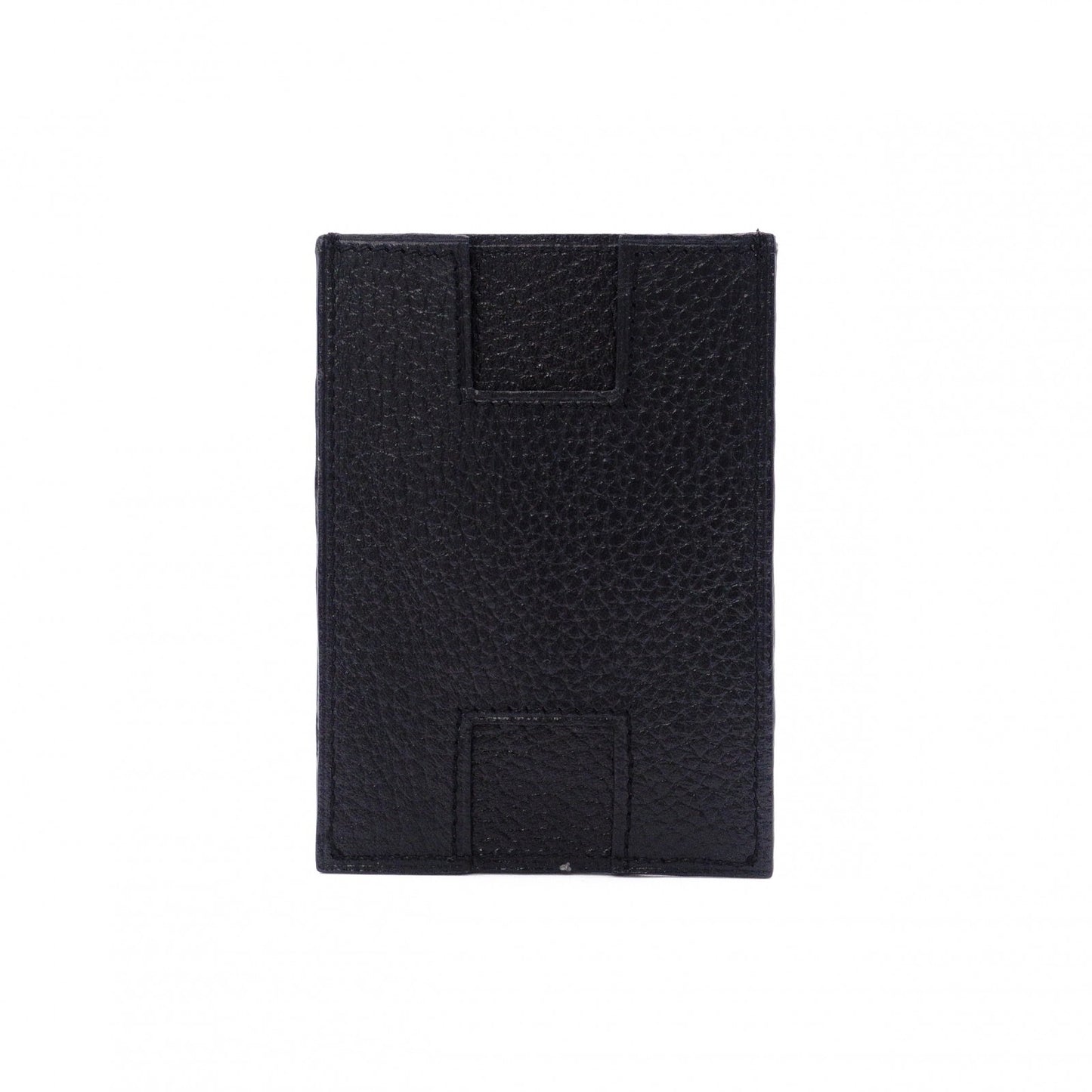 HERMES Rodling Card Case, Leather, Black, Business Card Holder, Black, H Logo, Men's