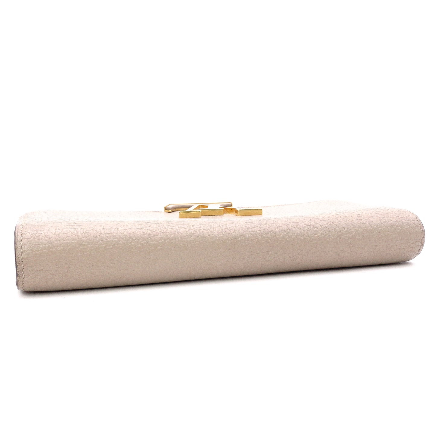 LOUIS VUITTON Portofolio Capucines Long Wallet, Leather, Beige, LV Gold Hardware