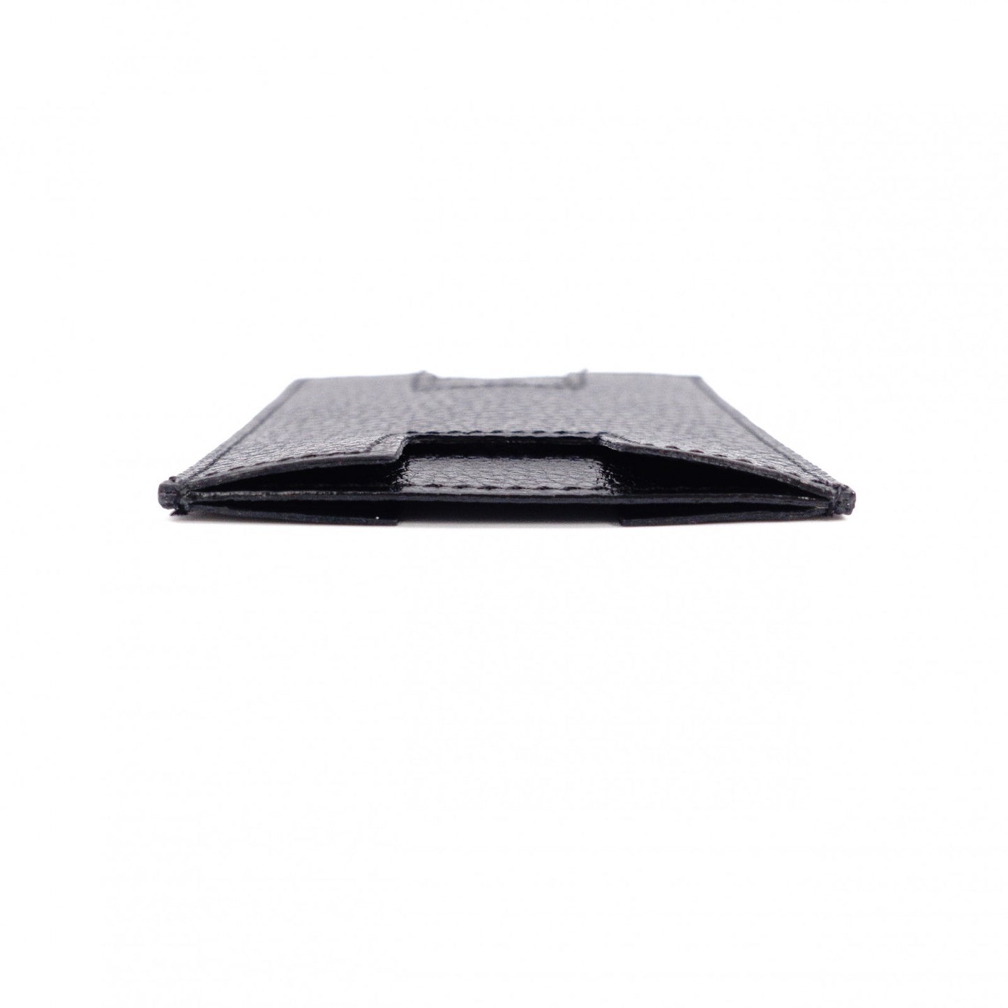 HERMES Rodling Card Case, Leather, Black, Business Card Holder, Black, H Logo, Men's