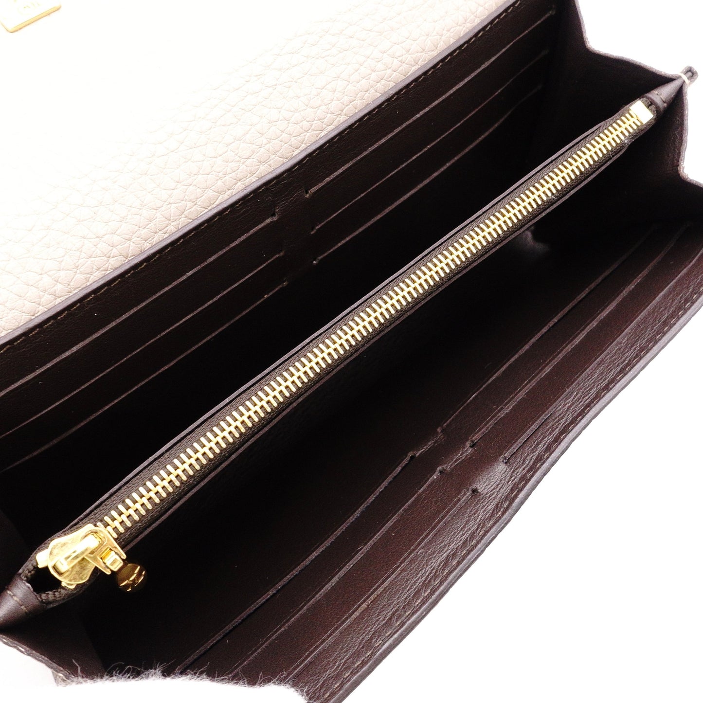 LOUIS VUITTON Portofolio Capucines Long Wallet, Leather, Beige, LV Gold Hardware