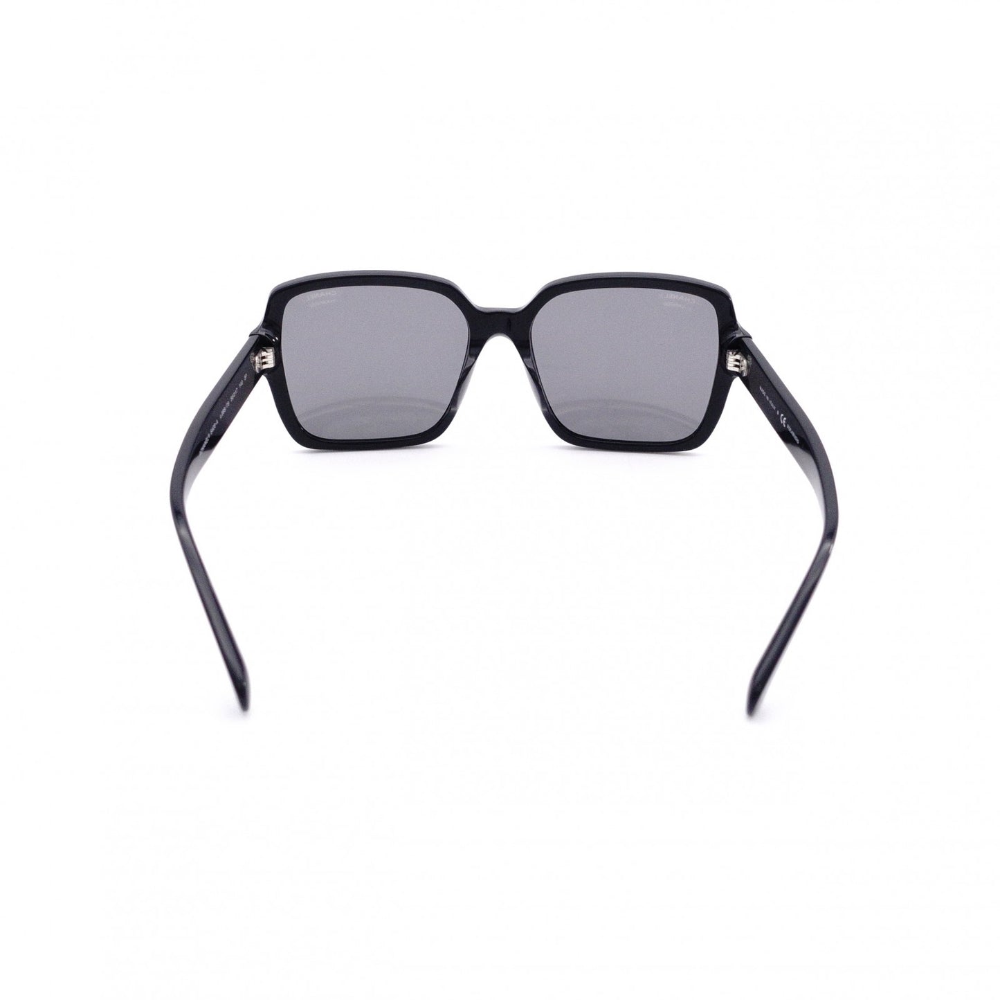 CHANEL Sunglasses, Plastic, Black, with Logo, Comes with Case
