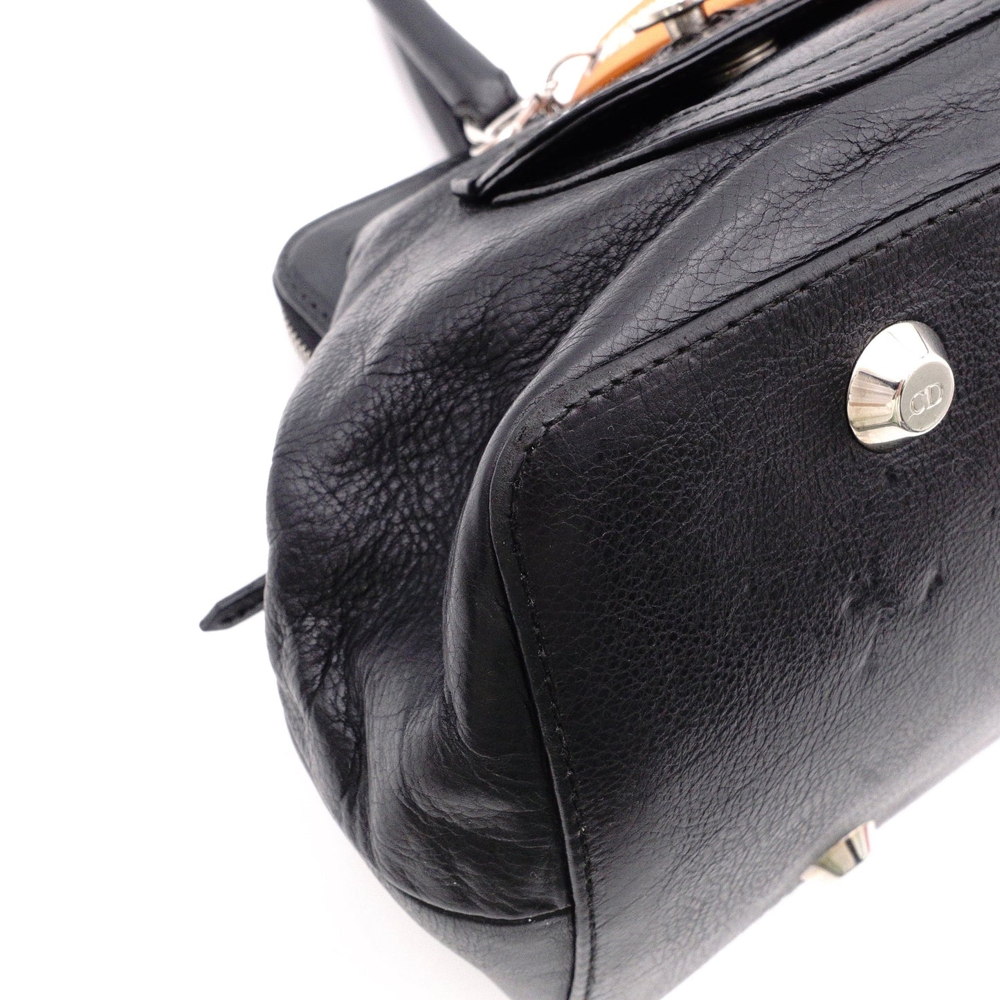 Christian Dior Flightline Shoulder Bag, Leather, Black, Tote, Silver Hardware, CD