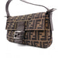 FENDI Mamma Bucket Zucca Shoulder Bag, Canvas, Brown, Logo