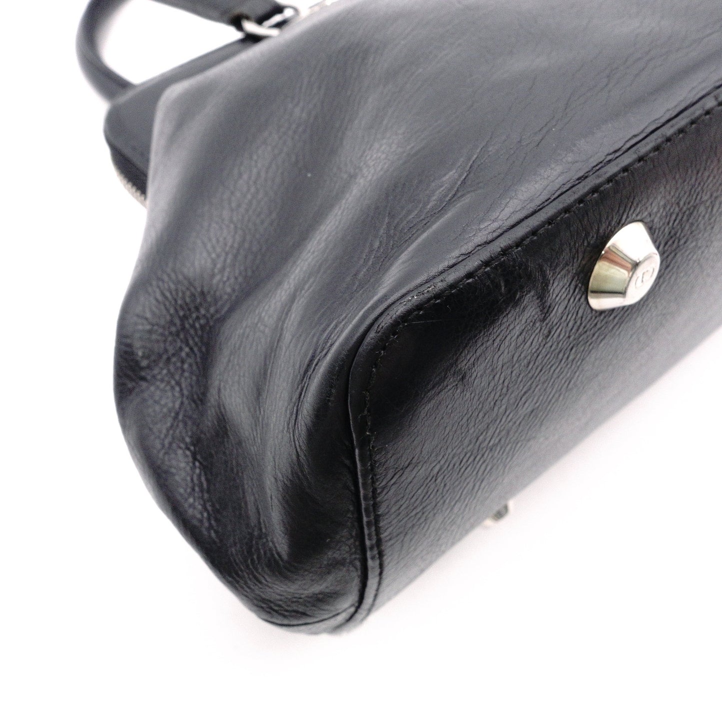 Christian Dior Flightline Shoulder Bag, Leather, Black, Tote, Silver Hardware, CD