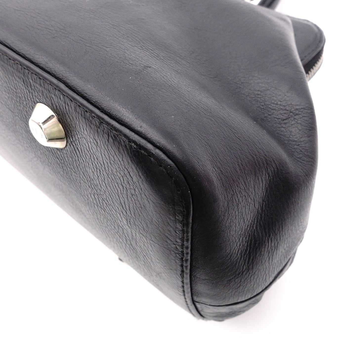 Christian Dior Flightline Shoulder Bag, Leather, Black, Tote, Silver Hardware, CD