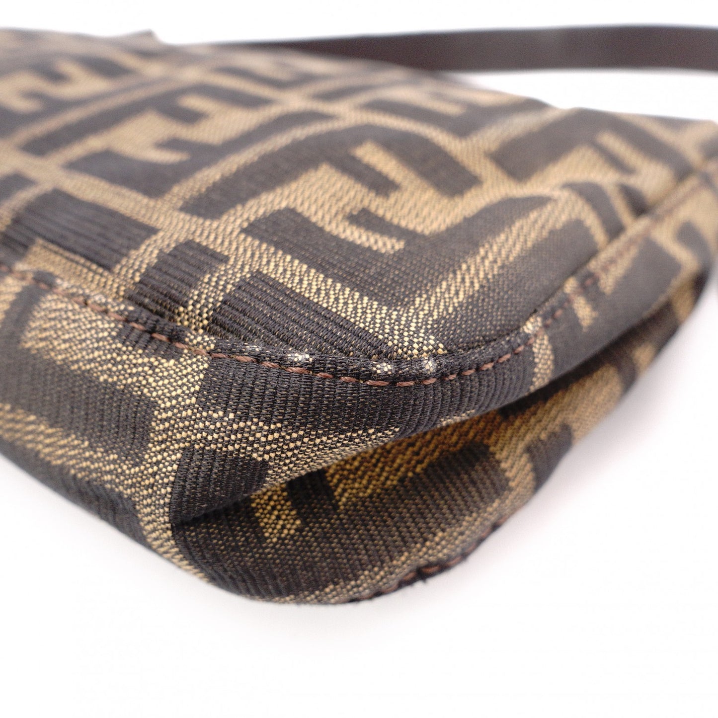 FENDI Mamma Bucket Zucca Shoulder Bag, Canvas, Brown, Logo