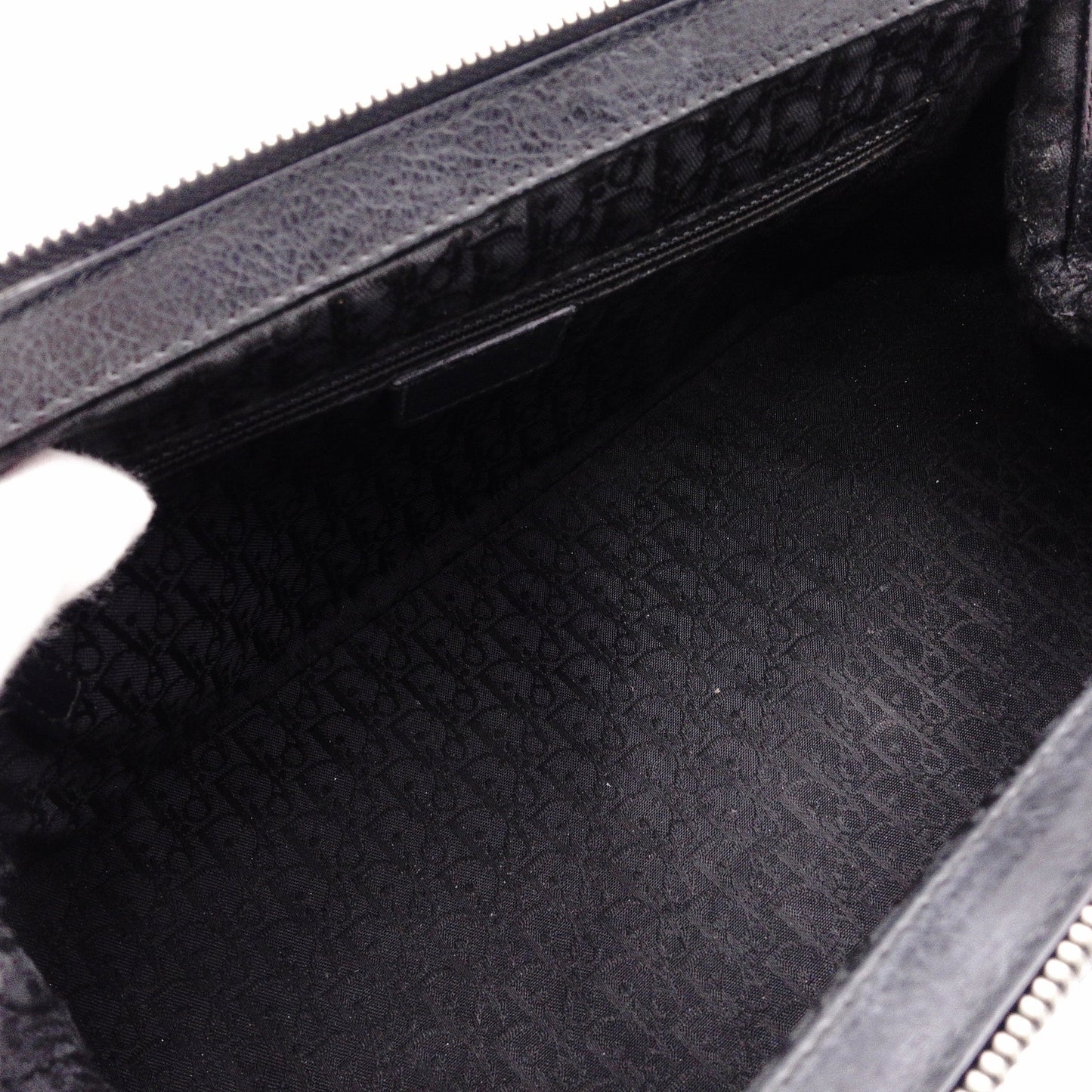 Christian Dior Flightline Shoulder Bag, Leather, Black, Tote, Silver Hardware, CD