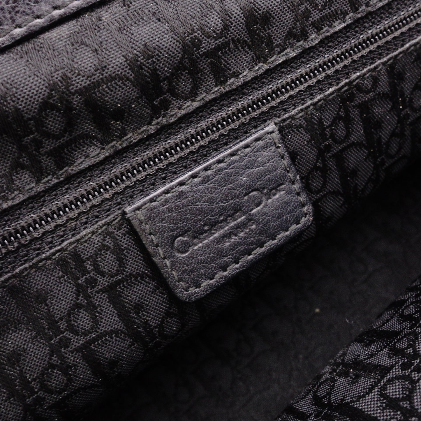 Christian Dior Flightline Shoulder Bag, Leather, Black, Tote, Silver Hardware, CD