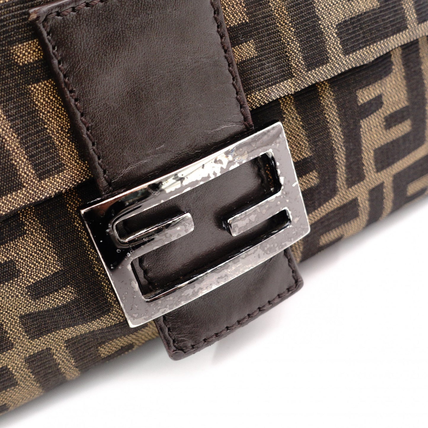 FENDI Mamma Bucket Zucca Shoulder Bag, Canvas, Brown, Logo