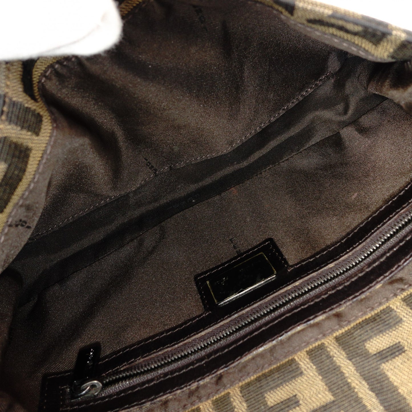 FENDI Mamma Bucket Zucca Shoulder Bag, Canvas, Brown, Logo