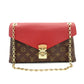 Louis Vuitton LOUIS VUITTON Monogram Parthénon Chain Shoulder Bag Crossbody Red × Brown PVC Leather 7-9-506
