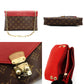Louis Vuitton LOUIS VUITTON Monogram Parthénon Chain Shoulder Bag Crossbody Red × Brown PVC Leather 7-9-506
