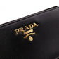 PRADA Fragment Coin Purse, Saffiano Leather, Black with Gold Hardware
