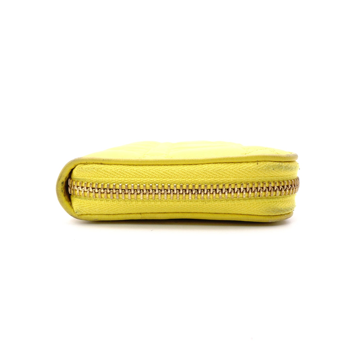 Christian Dior Voyageur Wallet, Lady Dior Long Wallet, Leather, Yellow Gold Hardware
