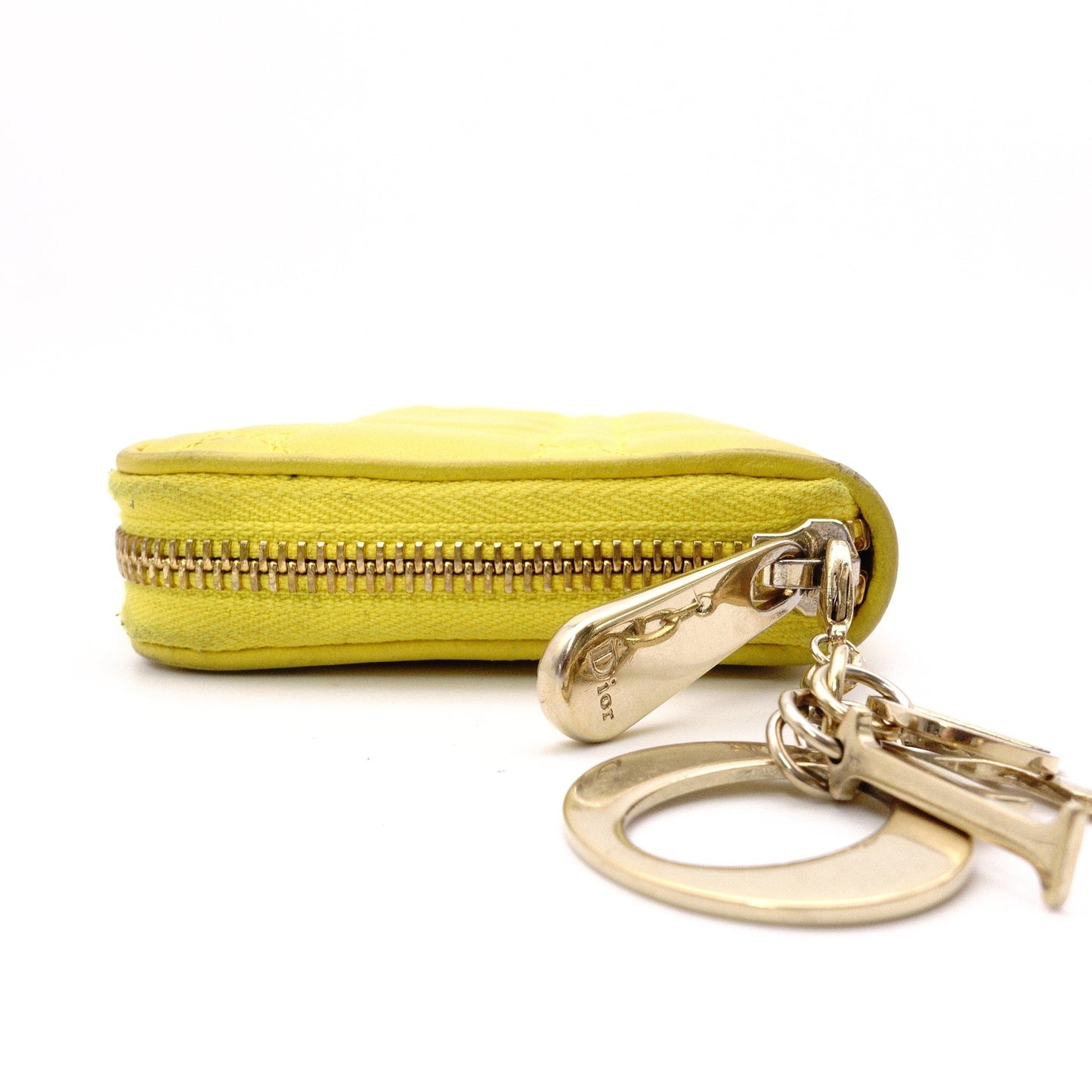Christian Dior Voyageur Wallet, Lady Dior Long Wallet, Leather, Yellow Gold Hardware