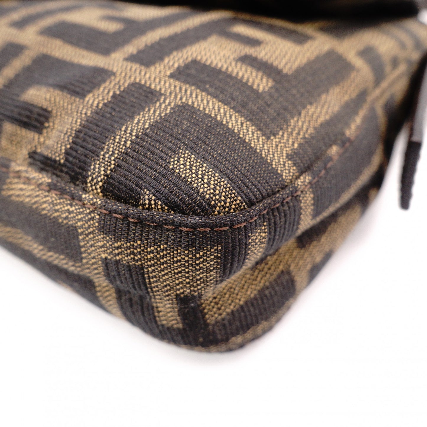 FENDI Mamma Bucket Zucca Shoulder Bag, Canvas and Leather, Brown