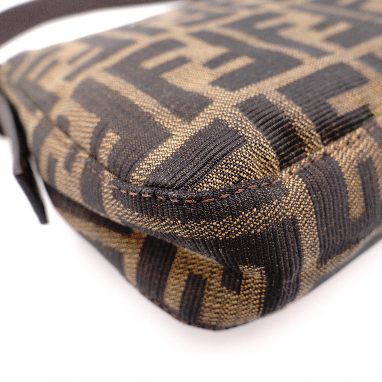FENDI Mamma Bucket Zucca Shoulder Bag, Canvas and Leather, Brown