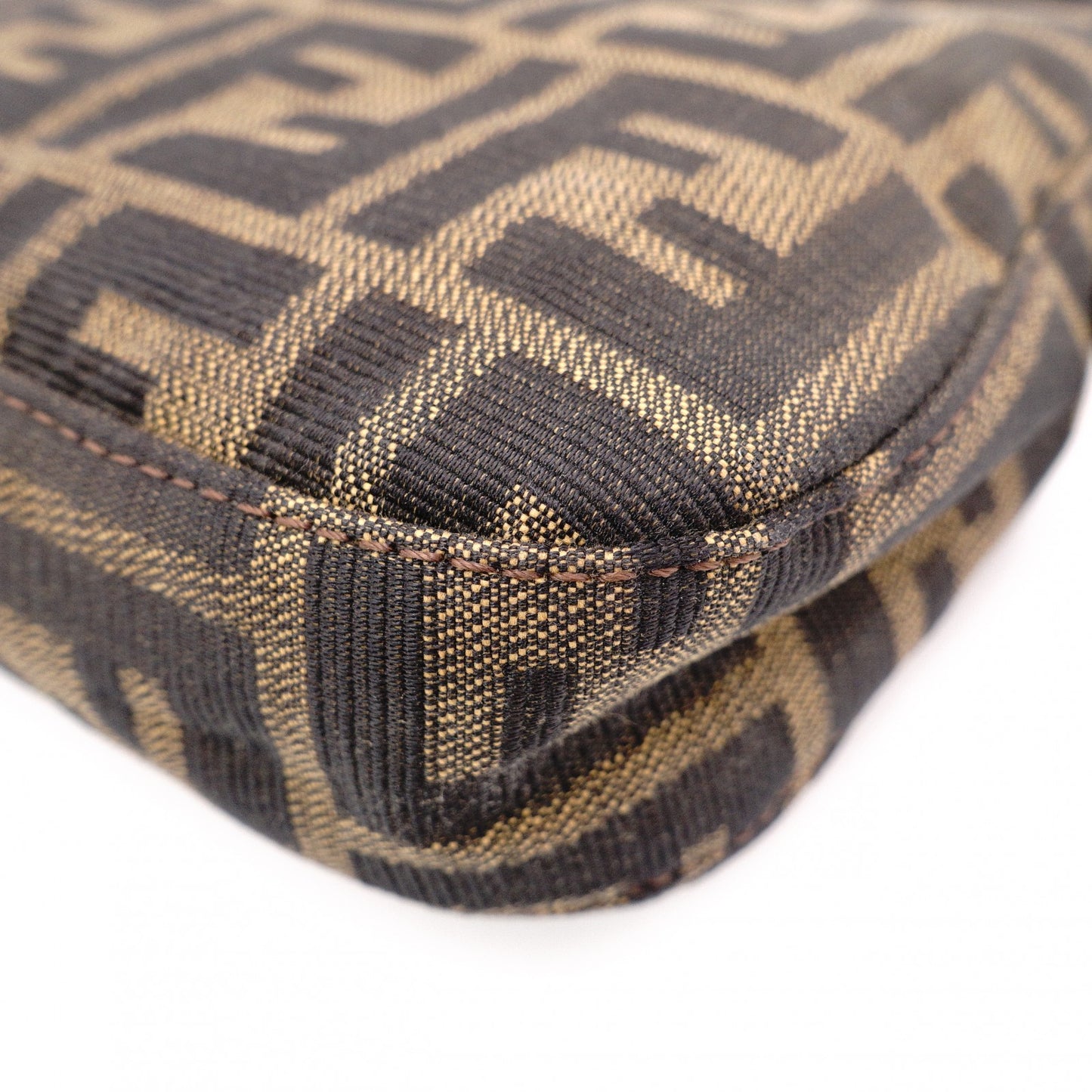 FENDI Mamma Bucket Zucca Shoulder Bag, Canvas and Leather, Brown