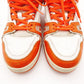 LOUIS VUITTON Trainer Line Sneakers Orange x White Leather Size 7.5 Approx. 10.6" R801478