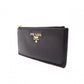 PRADA Fragment Coin Purse, Saffiano Leather, Black with Gold Hardware