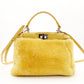 FENDI Micro Peekaboo Handbag Yellow Faux Fur Yellow 2-Way Crossbody R801798