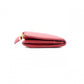 PRADA Saffiano Leather Coin Purse, Red, with Triangle Logo and Gold Hardware
