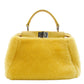 FENDI Micro Peekaboo Handbag Yellow Faux Fur Yellow 2-Way Crossbody R801798