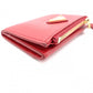 PRADA Saffiano Leather Coin Purse, Red, with Triangle Logo and Gold Hardware