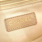CHANEL Bias-Stitch Shoulder Bag, Leather, Red, Gold Hardware