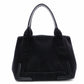 BALENCIAGA Navy Cabas Handbag, Leather/Canvas, Black, with Pouch