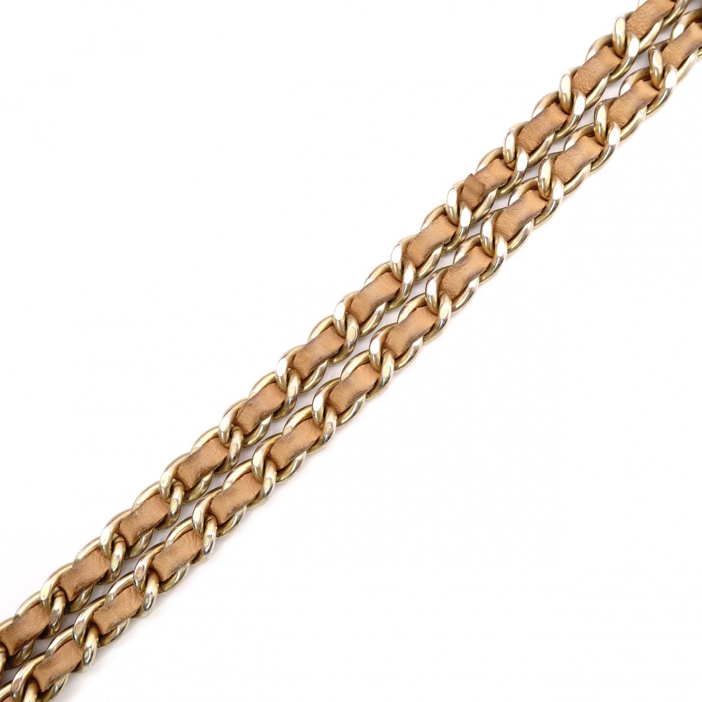 CHANEL Bias-Stitch Shoulder Bag, Leather, Red, Gold Hardware