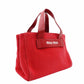 MIU MIU Canapa Handbag Red Canvas 2-Way Shoulder Bag Red Logo R801658