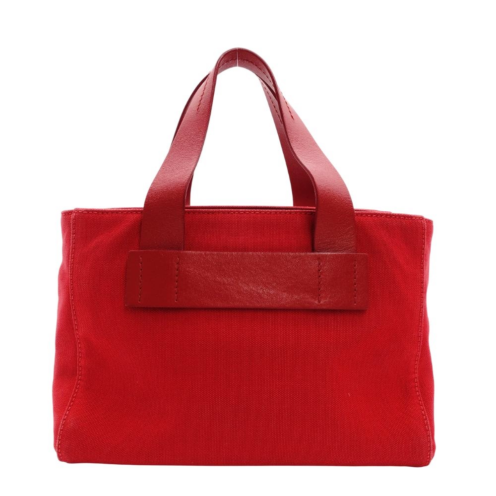MIU MIU Canapa Handbag Red Canvas 2-Way Shoulder Bag Red Logo R801658