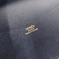 HERMES Cassandra Leather Notebook Cover, Navy, with “B” Engraving